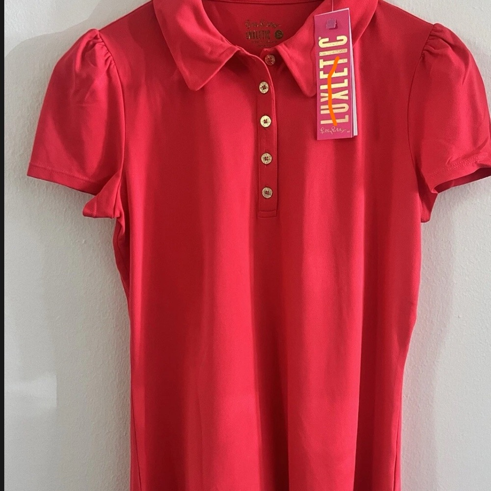 Lilly Pulitzer Ruby Red Frida Polo